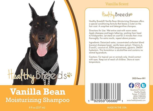 Healthy Breeds Beauceron Vanilla Bean Moisturizing Shampoo + Conditioner - with Vitamins A, D, E + Coconut Oil - 8 oz