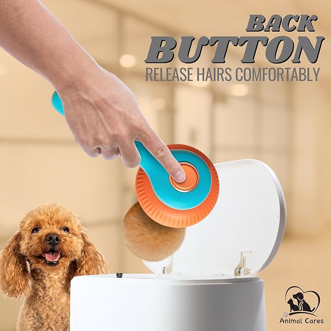 Self Cleaning Shedding Brush – Skin Friendly for Dogs Cats & Puppies, Grooming & Deshedding Tool Removes Loose Hair & Undercoat, Ideal for Short Medium & Long Haired Pets