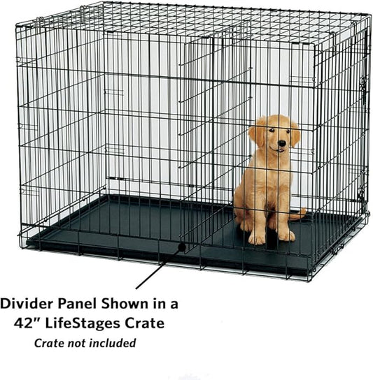 MidWest Homes for Pets Dog Crate Divider Panel for 24-inch Dog Crate; Fits Crate Models 1524, 1524DD, 1924 & Measures 16.42L x 17.05W x .79H Inches, Black