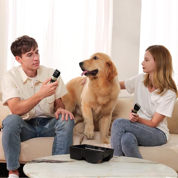 Dog Clippers for Grooming, Low Noise, Electric Quiet, Adjustable Clipper Comb, Rechargeable Cordless Dog Hair Clippers for Dogs Cats Pets, Black
