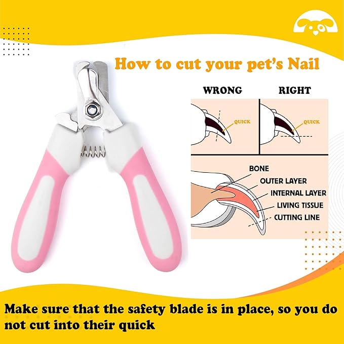 PetNBeyond Professional Nail Clippers and Trimmers for Dogs and Cats with Safety Guard - Heavy Duty Pet Grooming Tools with Nail Files - Razor Sharp Cutter for Small Dogs and Cats - Puppy Toenail Clip