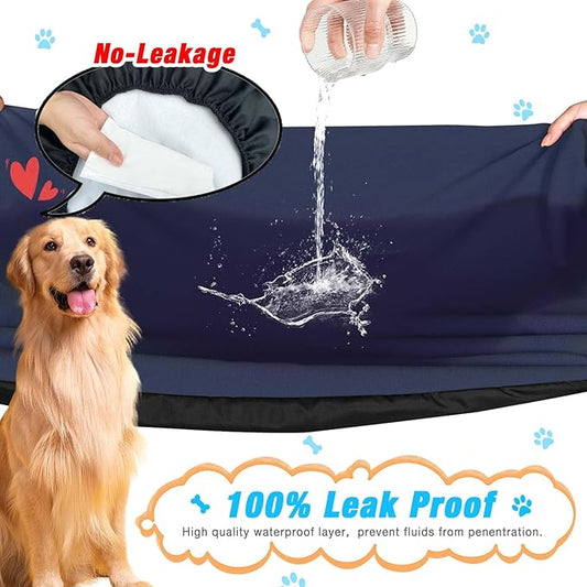 Dog Bed Covers Replacement Washable 100% Waterproof Dog Bed Cover 2 Pack Soft Noiseless Dog Bed Sheets for Dog Bed/pet Bed, 36" x 27" Blue