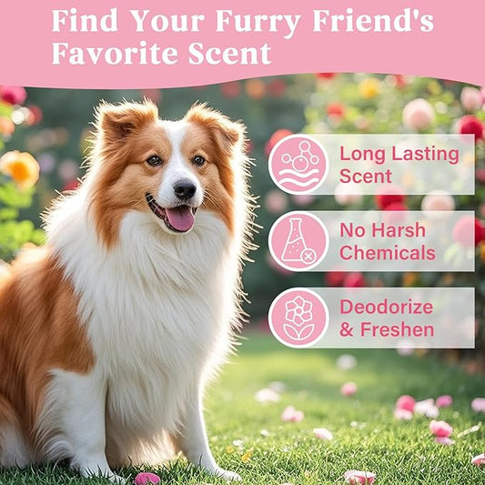 Natural Pet Cologne | Perfume For Dogs & Cats Premium Grooming Spray Long-Lasting Rose Scent Deodorizing Conditioning & Odor-Eliminating for All Coat Types