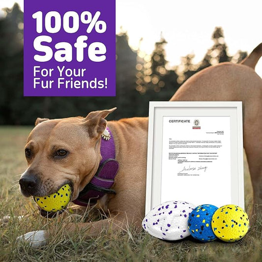 Dog Balls Upgraded Durable Tennis Ball, 5.3''Dog Toys Tennis Balls for Aggressive Chewers, More Biting-Proof Atom Teething Balls Dog Chew Toys for Large Medium Small Dog and Puppies, 3 Pack