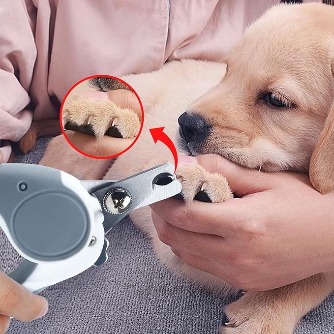Pet Nail Clippers, Dog Nail Trimmers with Safety Guard to Avoid Excessive Cutting Nails, Dog Grooming Clippers has a Variety of Colors Suitable for Dogs, Cats and Other Pets(Grey)