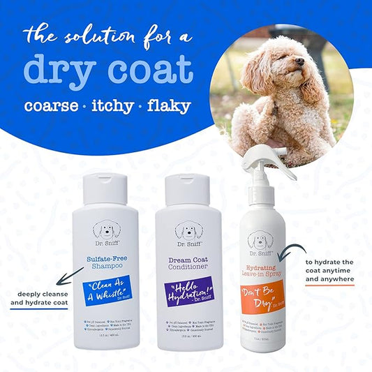 Sulfate-Free Dog Grooming Shampoo, Safe for Sensitive Skin, Deodorizes Coat for Long Lasting Freshness, Hypoallergenic Formula, Hydrates Coat and Skin, Reduces Itch, Made in The USA, 13.5 oz.