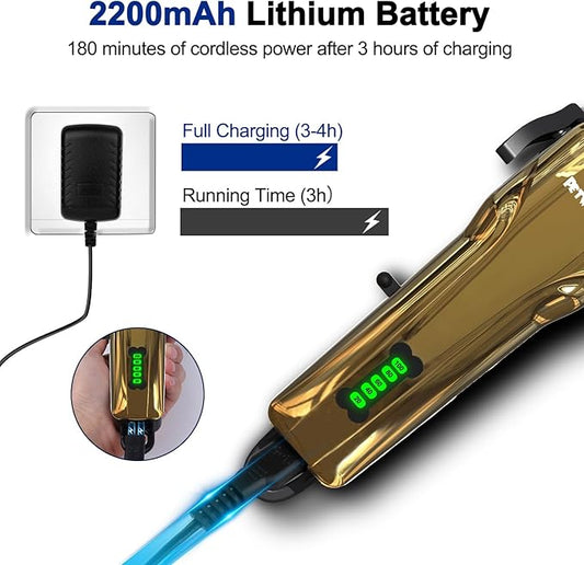 Quiet Dog Grooming Kit - 2000mAh Dog Clippers for Heavy Thick Hair Coats, Waterproof Rechargeable Cordless Clippers, Safe and Easy to Clean Pet Grooming