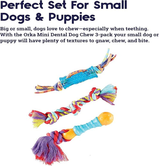 Petstages Orka Mini Dental Dog Chew Toys - 3 Pack
