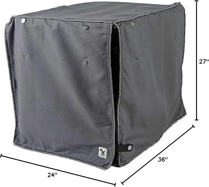 Molly Mutt I'm a Realist Dog Crate Cover, 100% Cotton Canvas Cover with 2 Roll-Up Panels, Ideal for Dog or Cat Crate, Durable, Washable, and Free of Harmful Chemicals, 36" x 24" x 27"