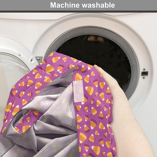 Lunarable Candy Corn Dog Crate Cover, Continuing Interpretation of Triangular Sugary Elements, Easy to Use Pet Kennel Cover for Cats & Medium Dogs, 30 Inch, Fuchsia Apricot