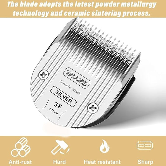 Detachable Adjustable Pet Dog Grooming Clipper Replacement Blade Compatible with WAHL Professional Animal Blade Arco, Bravura, Chromado, Creativa, Figura, and Motion Pet, Dog, and Horse Clippers(3F2)