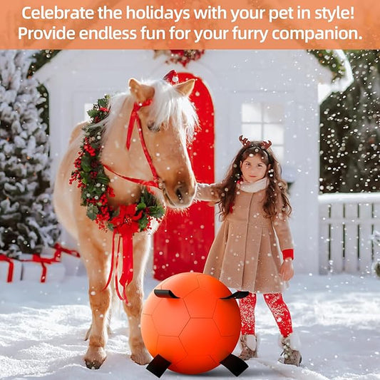 QDAN Herding Ball for Dogs, 18 inch Dog Balls, Giant Dog Toys Horse Toy, Dog Herding Ball for Australian Shepherd, Orange