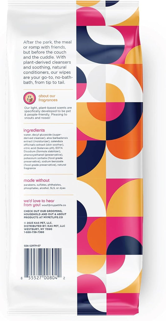 Pet Life Unlimited Pet Wipes for Dogs, Dog Cleaning Wipes - Plant-Based Dog Wipes with Moisturizing Aloe Leaf & Calendula - Made in The USA - Bergamot Apple Scent Dog Grooming Wipes - 40ct (Pack of 1)