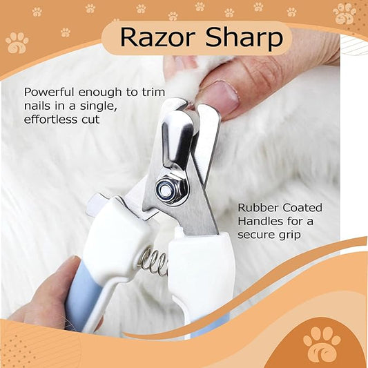 Pet Nail Clippers and Trimmers Feature a Safety Guard for Safe Professional Grooming - Heavy-Duty Design with Nail Files, Ideal for Dogs and Cats - Razor-Sharp for Precise Trimming