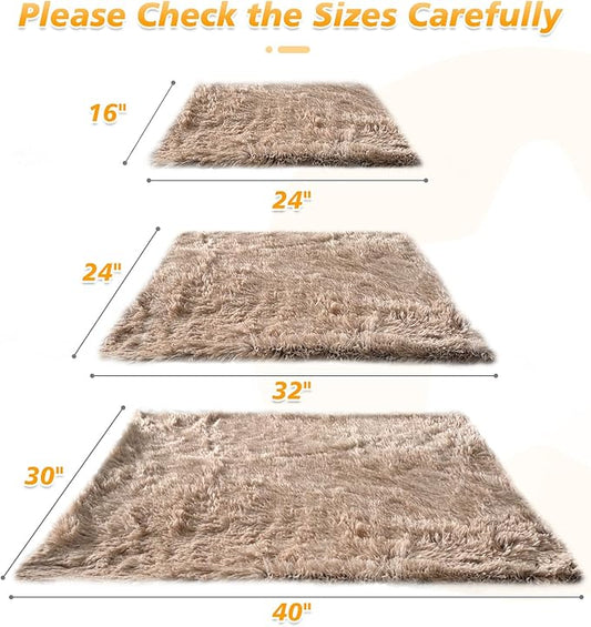 PJYuCien Fluffy Fleece Calming Pet Throw Blanket, Super Soft and Warm for Indoor Cats and Dogs, Medium 24 * 32", Machine Washable, Grey Puppy Blanket (Brown)