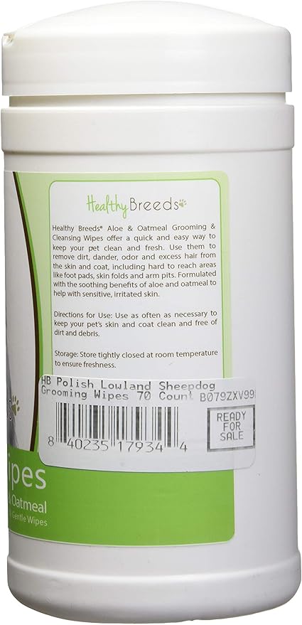 Healthy Breeds Polish Lowland Sheepdog Grooming Wipes 70 Count