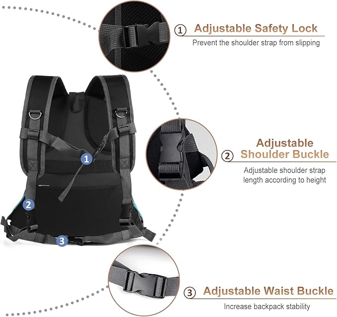 YUDODO Pet Dog Backpack Carrier Small Dog Front Carrier Pack Reflective Head Out Motorcycle Puppy Carrying Bag Backpack for Small Medium Dogs Cats Rabbits Outdoor Travel Hiking Cycling (L,Sky Blue)