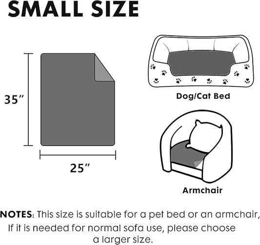 gogobunny Waterproof Plush Long Faux Fur Pet Throw Blanket Ultra Soft Fluffy Bed Couch Cover Washable - Premium Flannel Calming Blankets for Dog Puppy Cat (25x35 Inch (Pack of 1), Grey)