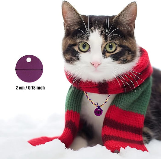 Framendino, Pet ID Tag Colorful Blank Round Double Sided Pets ID Tag Name Phone Number ID Tags Aluminum Charms