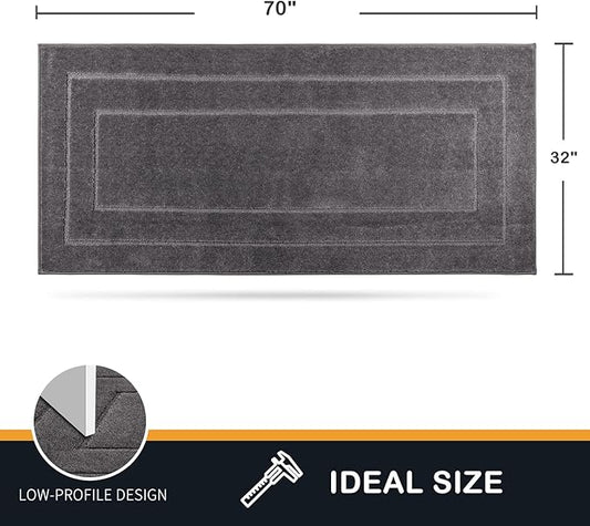 PURRUGS Dirt Trapper Door Mat 32" x 70", Non-Slip/Skid Machine Washable Entryway Rug, Dog Door Mat, Super Absorbent Welcome Mat for Muddy Wet Shoes and Paws, Grey