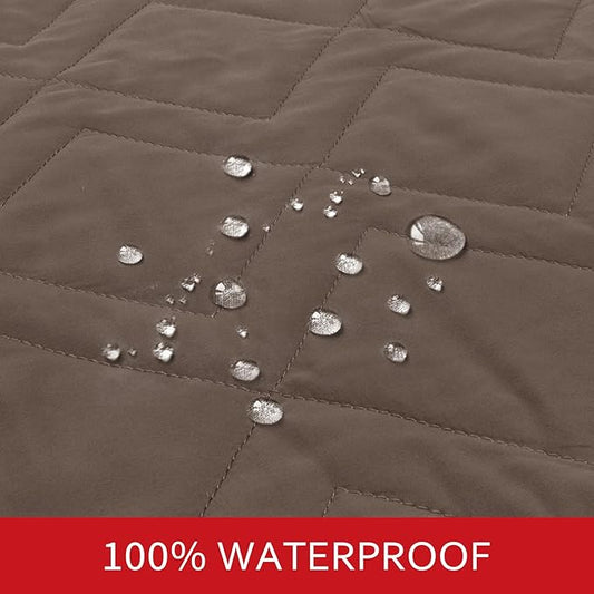 Waterproof Blanket Dog Bed Cover with Non-Skid Bottom, Couch Cover for Dogs, Mattress Protector Furniture Protector, Bed Couch Sofa(86" X 82"), Chocolate