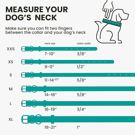 BRONZEDOG Rolled Leather Dog Collar with QR ID Tag Adjustable Soft Round Collars for Small Medium Large Dogs Puppy Cat (9" - 11" Neck Size, Turquoise)