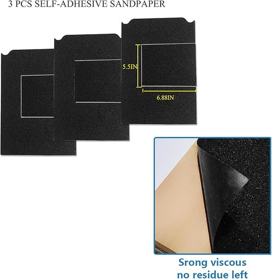 Self Adhesive Emery Paper, Dog Scratch Pad with Drawer Replaceable Stickyback Sandpaper Nail Files for Pet Manicure 80Grit 10 * 14.2 inches 3pack
