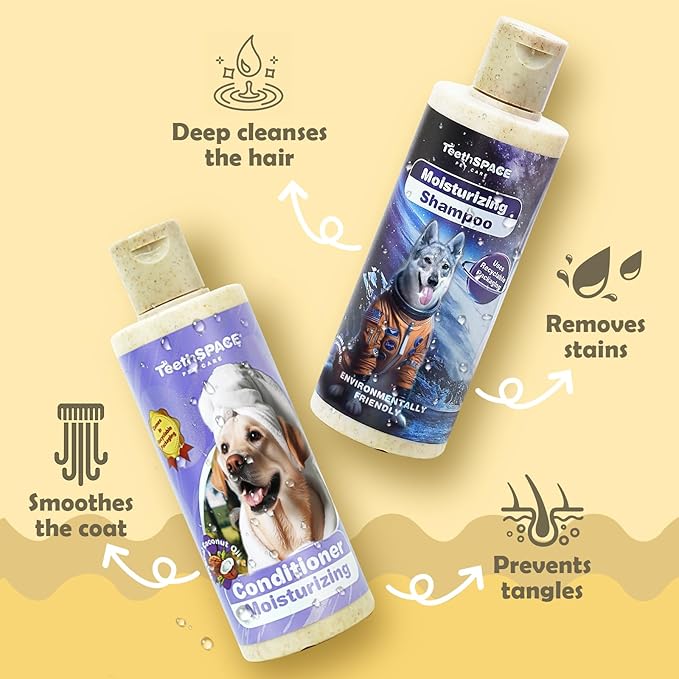 Odor Control Dog Shampoo and Conditioner Set, Dry Skin&Itchy Relief,for Allergies and Itching Dog or Puppy,Hypoallergenic Dog Shampoo for Sensitive Skin(Net 6.76 FL Oz)