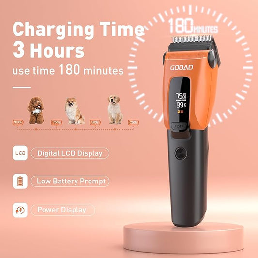 Dog Clippers for Grooming for Heavy Thick Coat, 3-Speed Low Noise Dog Grooming Kit, Electric Quiet Dog Hair Trimmer,Cordless,Rechargeable, Pet Hair Shaver for Small and Large Dogs Cats