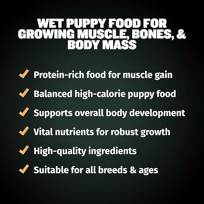 Bully Max Wet Puppy Food - Instant Fresh Dehydrated High Protein Soft Dog Food with Chicken - Healthy Growth for Small & Large Breed - 20 Dry Dog Food Pounds (Makes 55 lbs. Wet Dog Food, 10 Pouches)