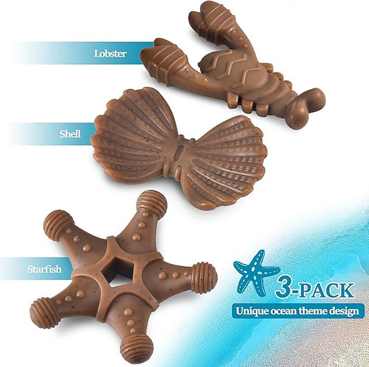 Dog Toys for Aggressive Chewers, Indestructible Dog Toys for Large Dogs, Dog Chew Toys for Large Medium Small Breed, 3 Pack Super Chewer Dog Toys with Tough Nylon, Gift for Dogs