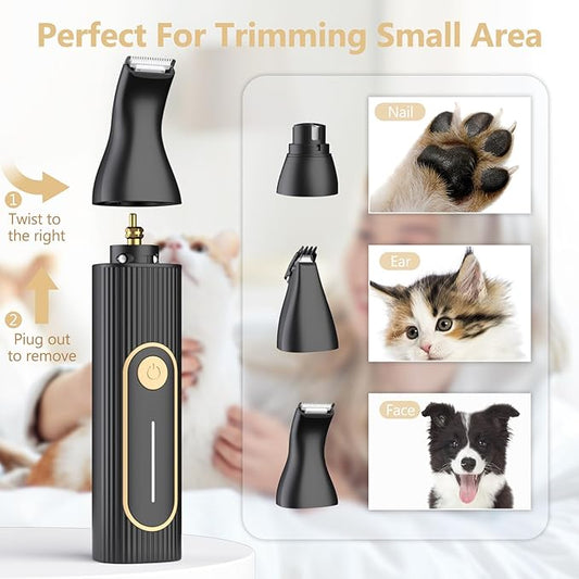 Dog Clippers for Grooming for Heavy Thick Hair&Coats,Low Noise Dog Hair Trimmer,Rechargeable Cordless Pet Shaver, Dog Grooming Kit with Paw Trimmer Nail Grinder for Small Large Dogs Pets
