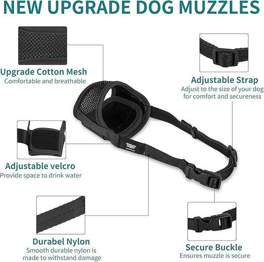 Muzzle for Small Dog, Dog Muzzle for Small Dogs, Small Dog Muzzle, Small Dog Muzzles for Biting Barking Chewing, Soft Muzzle for Small Dogs, Muzzles for Small Dog Puppy S Black