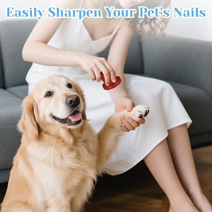 Dog Nail File for Wooden,Dog Scratch Pad for Nails with 3 Replaceable Sandpaper,Suitable for Pet Stores, Home Cats and Other Small Pets to Use (Scarlet)