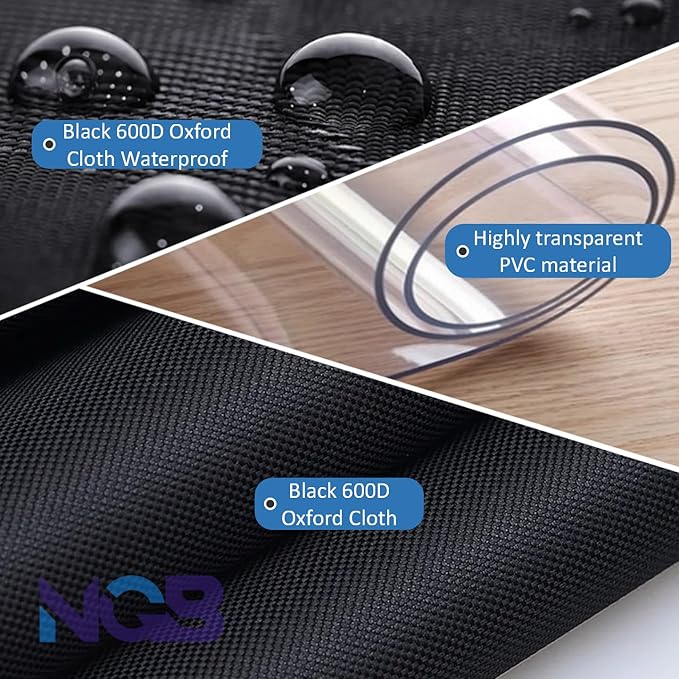 NGB Outdoor Dog Kennel Cover,4.2'Dx4.2'Wx4.5'H 600d Heavy Duty Waterproof Dog Cages Cover for Multiple Brands of Dog Kennels,Full Coverage Windproof Anti-UV,Cover Only,Black.(No Kennel)