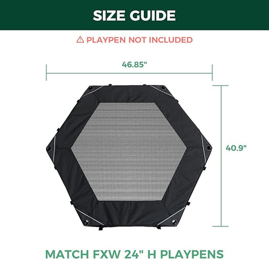 FXW Mesh Top Cover Specialized for FXW Dog Playpen (Not Suitable for Other Brands), Fits for FXW 24" H 6 Panels Homeplus/Rollick/Instant Dog Playpen│Patent Pending (Playpen not Included)