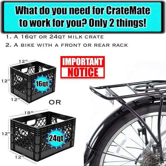 DIY Crate Conversion/Bike Dog Carrier Package (Crate NOT Included) Padded Liner is 2 Sizes in One + 4 Point Safety Harness & Crate Fasteners Holds Pets 20lb+ for Safe Pet Bicycle Travel
