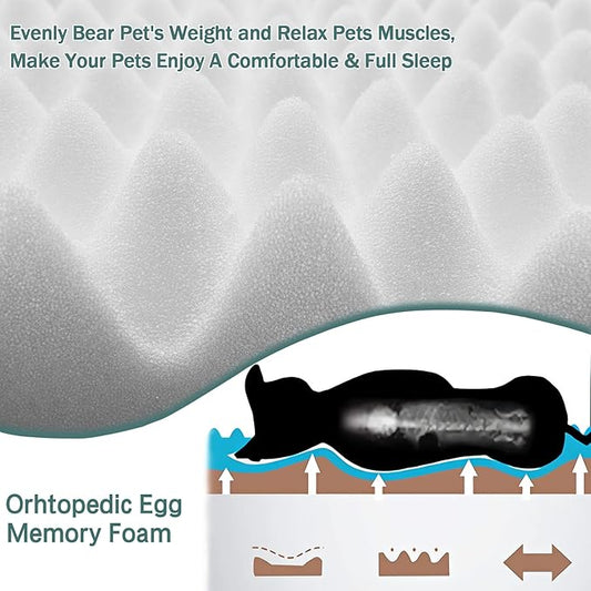 Dog Crate Pad 30x19 inch Gray Memory Foam Dog Bed Mat for Small Medium Dog Grey Washable Puppy Sleeping Bed Anti Slip