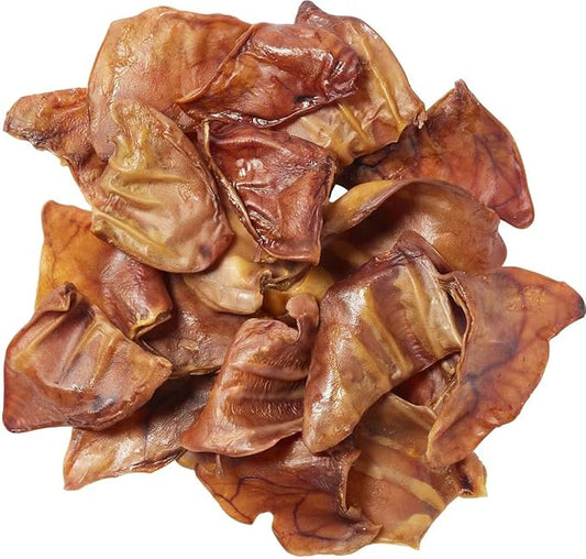 Wild Wolf USA Pig Ears (5 Pack) 100% Natural Dog Chew Treat - Sourced and Baked in The USA - Healthy, High Protein Snack