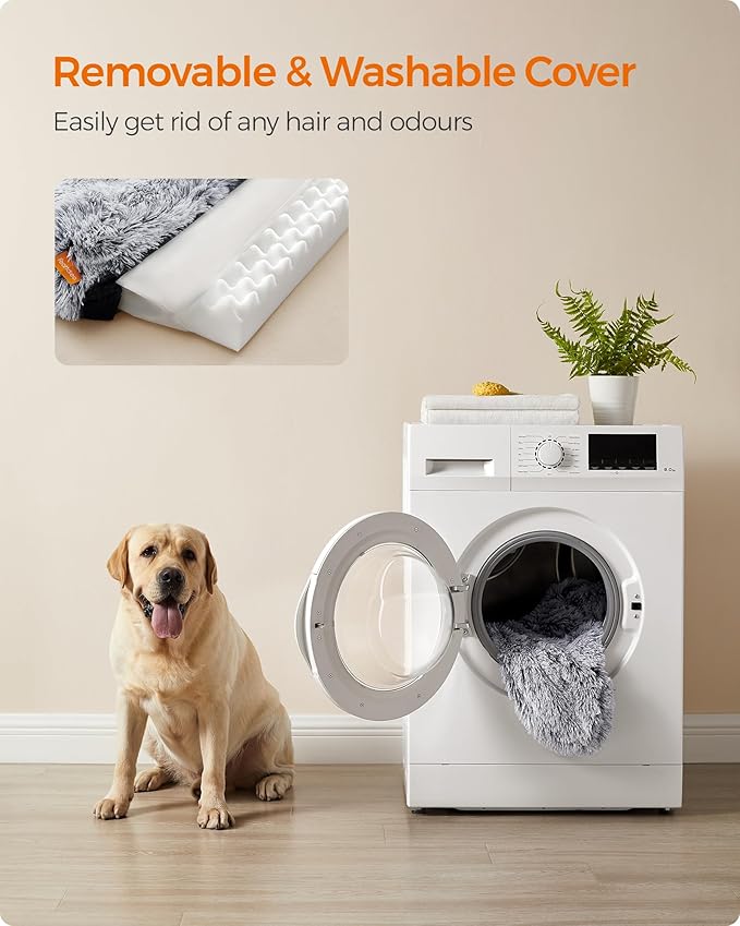 Feandrea Dog Bed, Orthopaedic Dog Sofa Bed for Medium Dogs, Waterproof Ped Bed with Removable Washable Cover, 36 x 27 x 9 Inches, Gray Ombré UPGW232G01