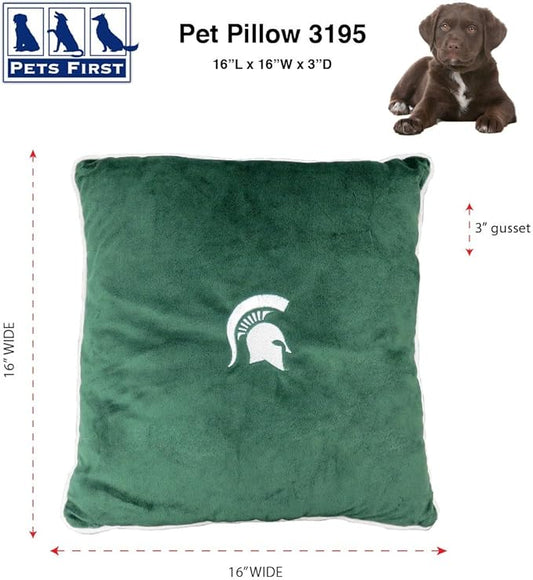 Pets First NCAA Michigan State Spartans Pet Accessories- Cozy & Warm Dog Pillow