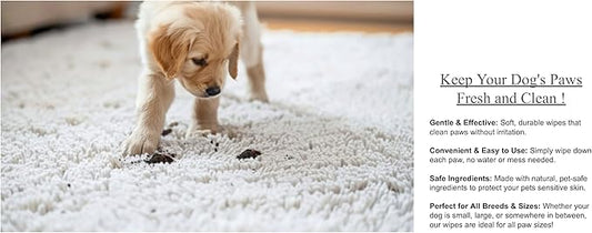 All Natural Unscented Hypoallergenic Wipes for Dogs and Cats|130 ct | Gently Removes Tear Stains and Mucus | Eco-Friendly Grooming Wipes for Paws and Ears for Dogs and Cats | Buttons Paw USA