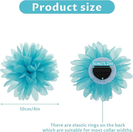 8 Pcs Dog Collar Flowers Pet Collar Flowers Dog Collar Charms Dog Bows Girl Dog Accessories Dog Bows with Rubber Bands