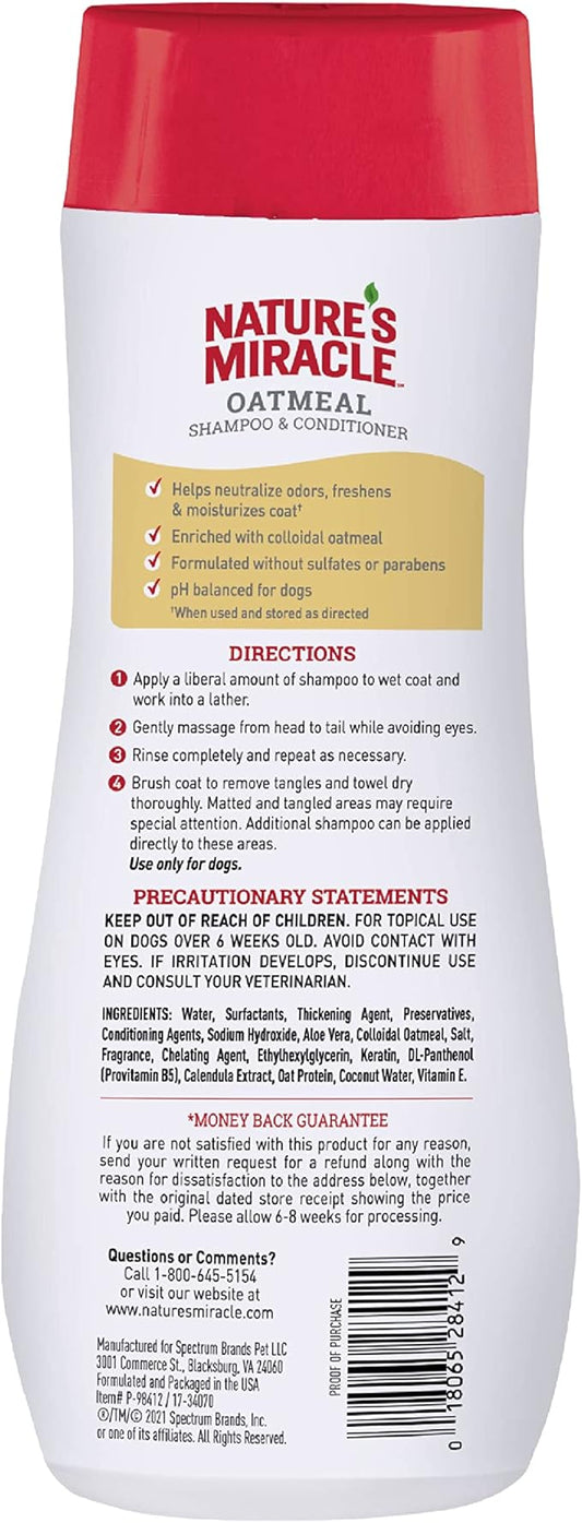 Nature’s Miracle Oatmeal Shampoo for Dogs, 16 Ounces, Pistachio Cream Scent