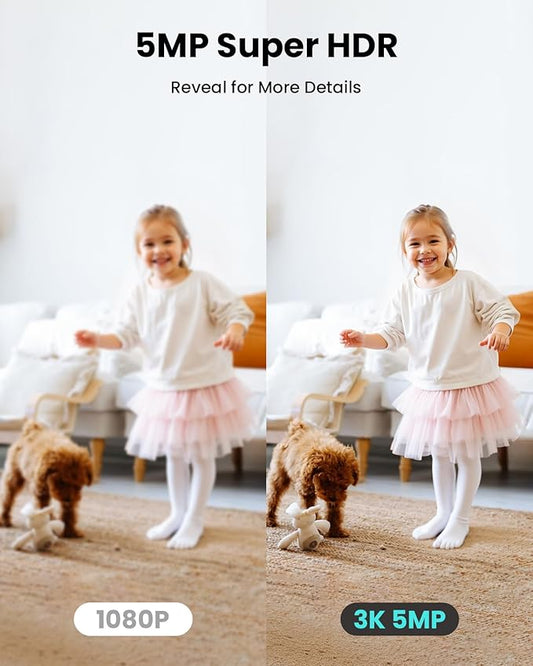 3K Indoor Security Camera 2Pack, 360° Pan/Tilt WiFi Camera for Home Security, 2.4/5GHz Pet/Dog/Baby Camera with Phone App, Night Vision, Two-Way Audio, 24/7 SD/Cloud Storage, Works with Alexa