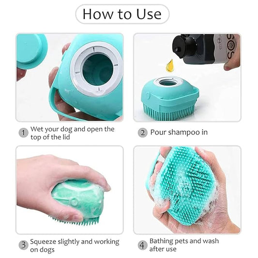 Silicone pet brush for dogs and cats 4,00 x 4,00 x 3,00 in