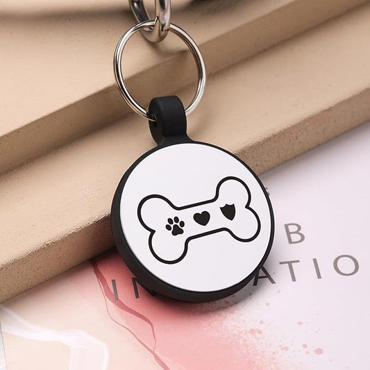 MYLUCKYTAG Silent Silicone QR Code Pet ID Tags Dog Tags - Pet Online Profile - Scan QR Receive Instant Pet Location Alert Email