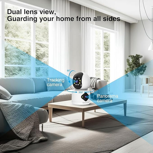 VSTARCAM 1080P Camera Dual-LensI, Pet Baby Monitor,360° Security Camera Indoor with Siren & Spotlight, Motion Detection, 2-Way Talk, Color Night Vision 005