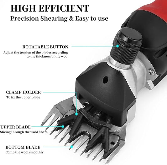 DUCKBOY Electric Sheep Clippers Heavy Duty, Professional 500W Shearing Machine for Sheep, Goats, Cattle Farm Livestock Pet, Large Thick Hair Dogs Grooming Trimmer