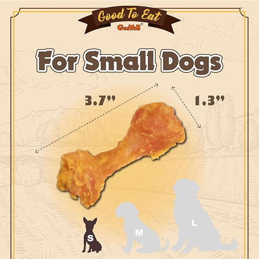 Gootoe Turkey Tendon Dog Treats, Bone (S) 1 lb, USA-Sourced Turkey Tendon, Natural Snack, Premium Puppy Chews, Hypoallergenic, Rawhide Free, Reseal Value Bag, Size for Small Dogs